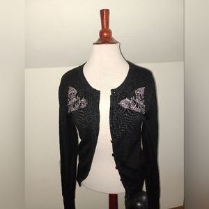 Too Fast embroidered bat cardigan